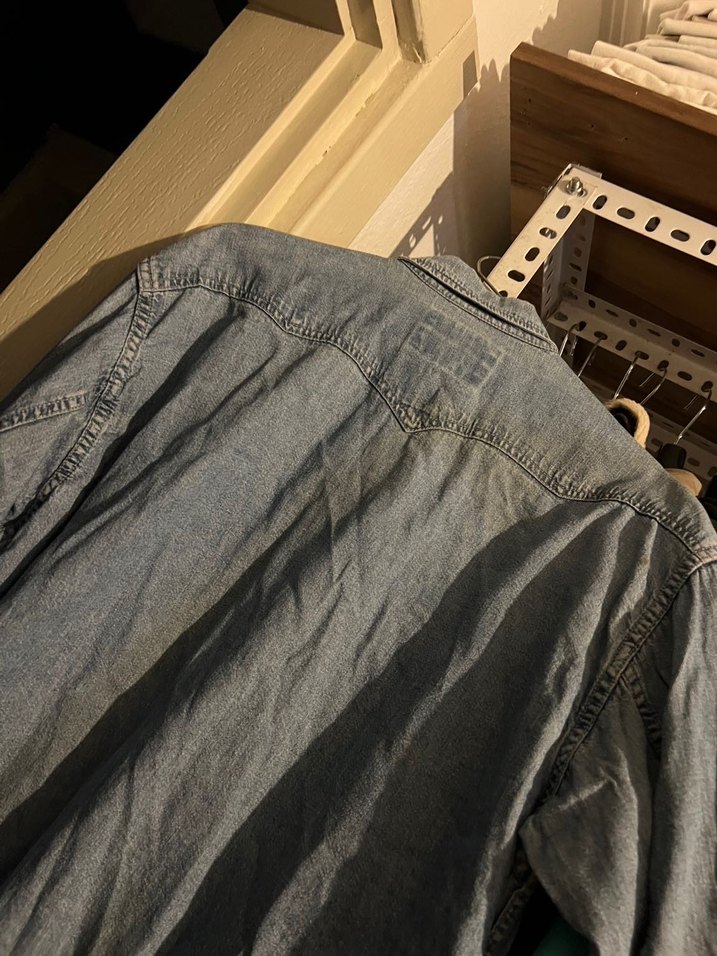 Gri Denim Erkek Gömlek Uzun Kollu - Görsel 4