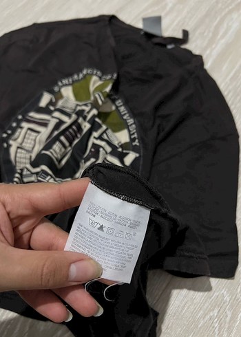 Siyah Baskılı Erkek Tişört - Görsel 4