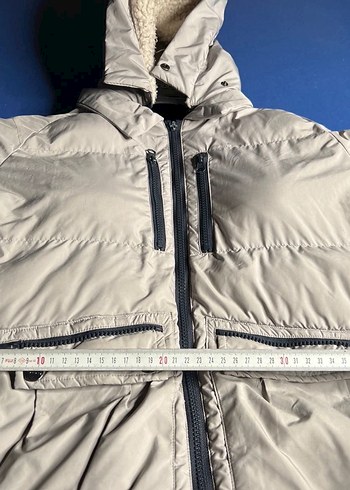 Gri Kadın Fermuarlı Midi Mont - Görsel 7