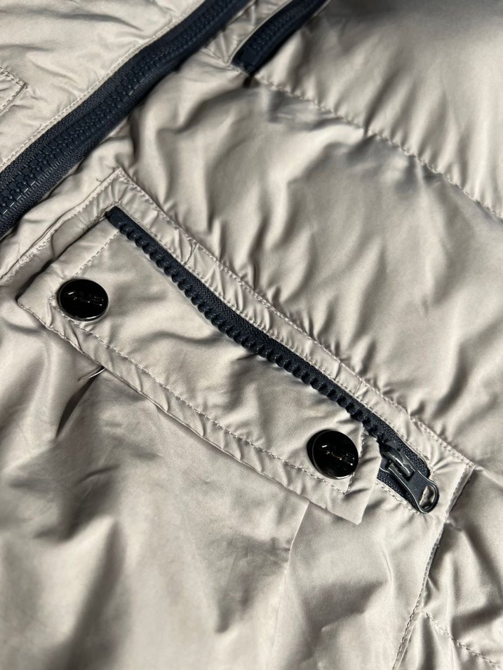 Gri Kadın Fermuarlı Midi Mont - Görsel 5