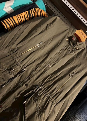 Kadın Haki Kamuflaj Kuşaklı Uzun Ceket - Görsel 3