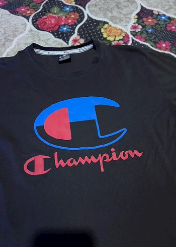 Champion Baskılı Siyah Erkek Tişört - Görsel 5