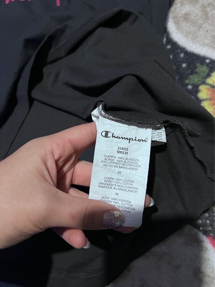 Champion Baskılı Siyah Erkek Tişört - Görsel 4