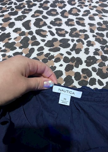 Lacivert Pamuklu Düğmeli Kadın Gömlek - Görsel 3