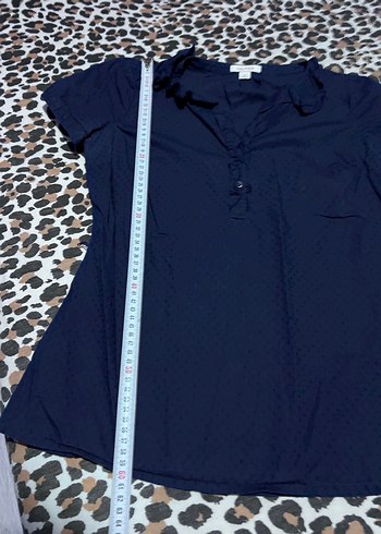 Lacivert Pamuklu Düğmeli Kadın Gömlek - Görsel 5