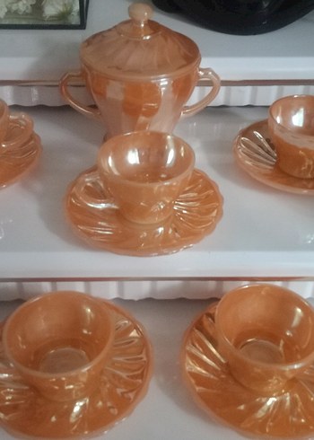 Pastel Bej Seramik Çay Fincanı Takımı - Görsel 2