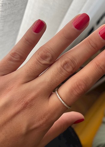Beden 925 ayar gümüş minimalist taşlı kadın yüzük