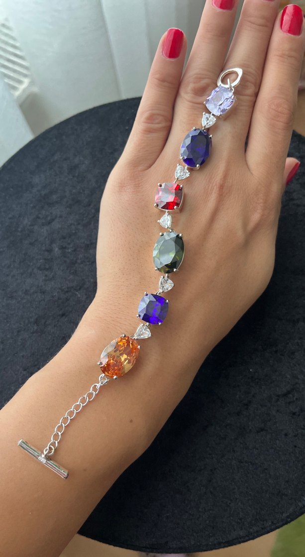 Kadın Çok Renkli Taşlı Modern Klasik Bileklik - Görsel 3