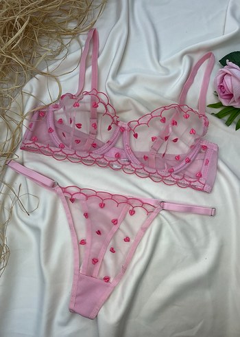 Nakışlı Pembe Bohem Sütyen Takımı - Görsel 3