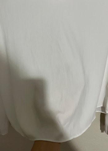 Bershka V Yaka Beyaz Mini Bluz - Görsel 5