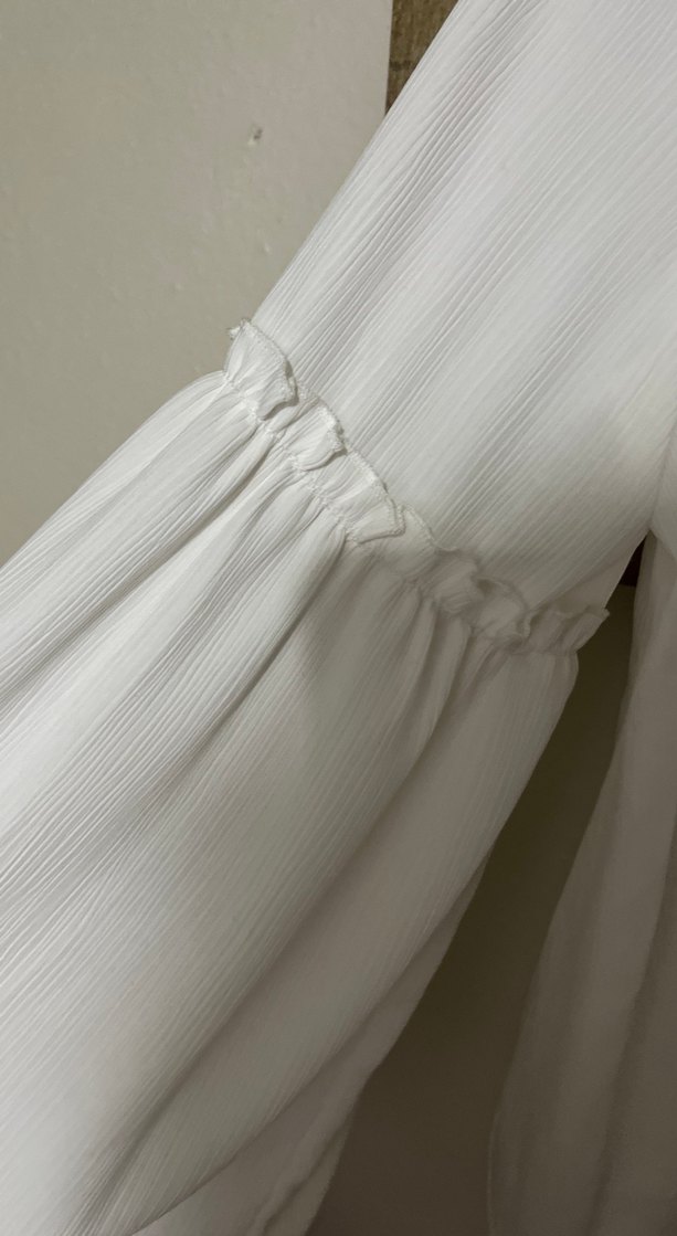 Bershka V Yaka Beyaz Mini Bluz - Görsel 3