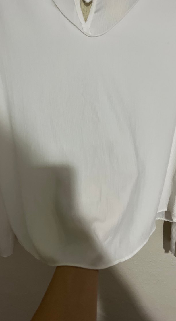 Bershka V Yaka Beyaz Mini Bluz - Görsel 5