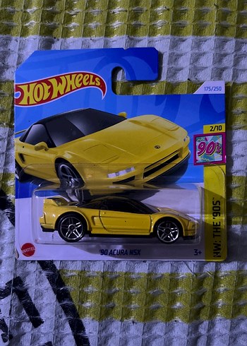 Sarı Hot Wheels 90 Acura NSX Oyuncak Araba