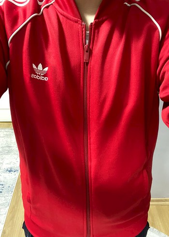 Kırmızı Fermuarlı Erkek Spor Ceket - Görsel 2
