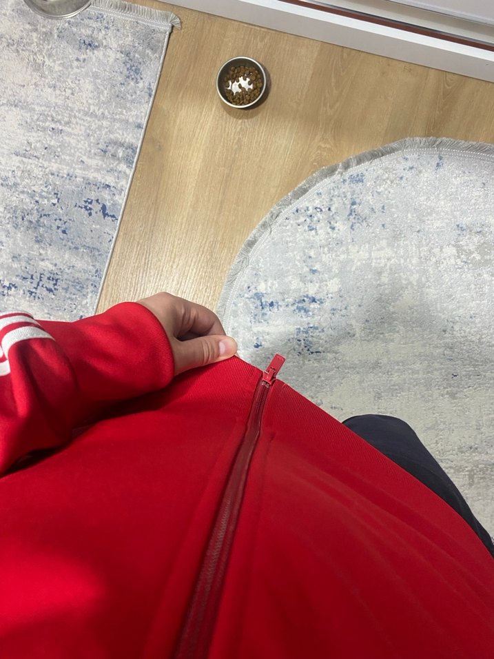 Kırmızı Fermuarlı Erkek Spor Ceket - Görsel 3