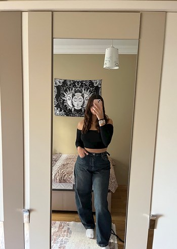Trendyol & Milla Gri Kemerli Kadın Denim Pantolon