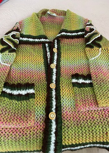 Kadın Çok Renkli Örgü Bohem Şal - Görsel 3