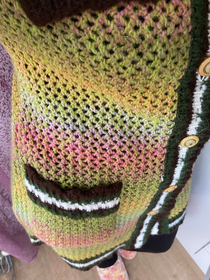 Kadın Çok Renkli Örgü Bohem Şal - Görsel 5