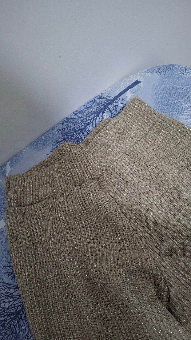 Simli pantolon, lastikli bel, bol kesim - Görsel 2