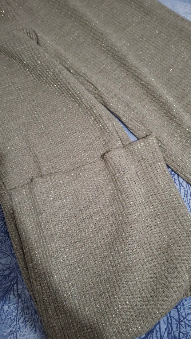 Simli pantolon, lastikli bel, bol kesim - Görsel 4