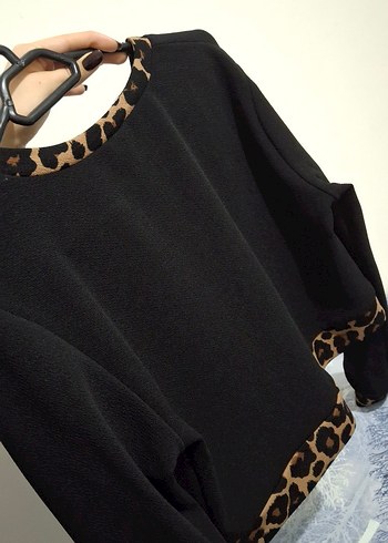 Düğmeli Leopar Desenli takım - Görsel 6