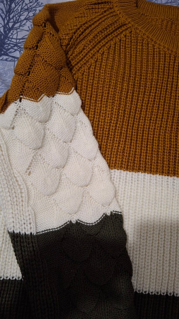 Rahat Kesim Renkli Kadın Triko Kazak - Görsel 2