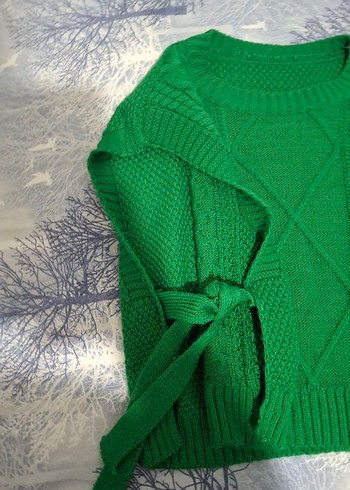 Yeşil Örgü Kolsuz Balıkçı Yaka Süveter - Görsel 3