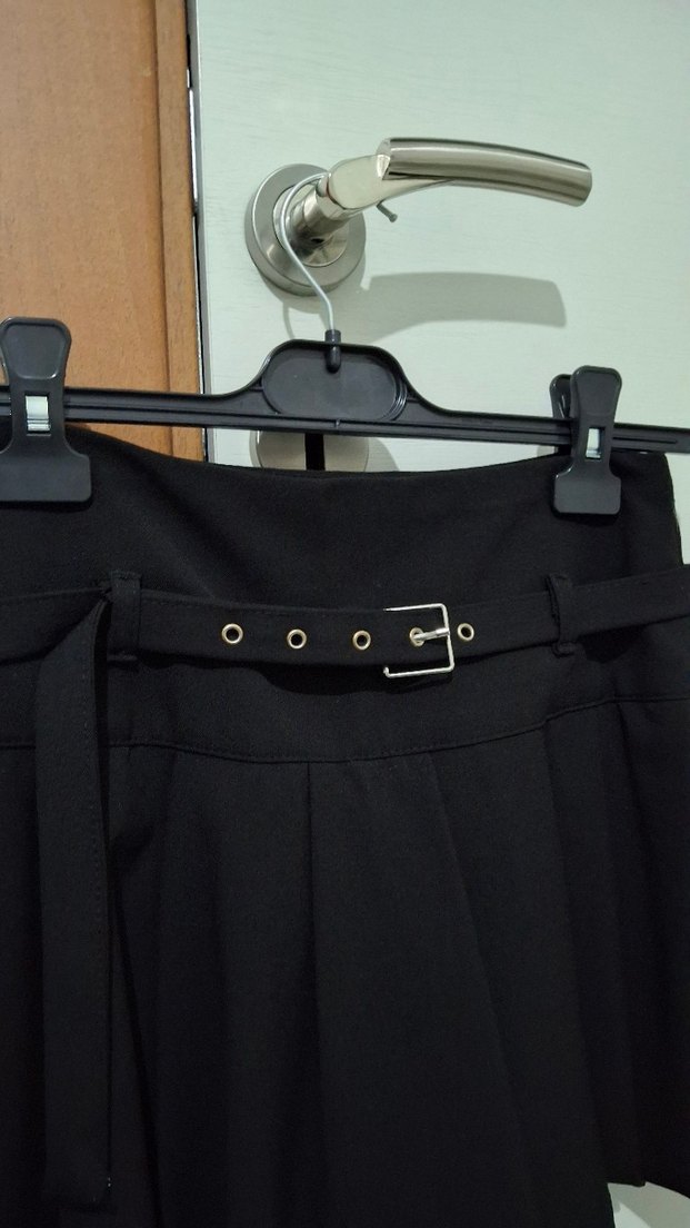 Kemerli Siyah Mini Etek - Görsel 2