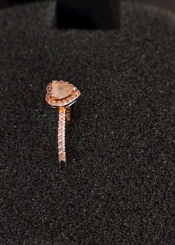 Beden Pandora altın kaplamalı 54 size gümüş Pembe taşlı yüzük