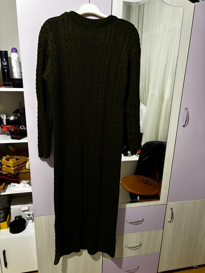 Siyah Uzun Örme Kadın Elbise - Görsel 2