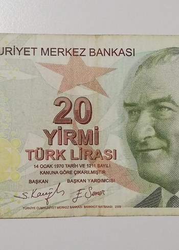 20 TL E9EMİSYON 6TERTİP  Seri Numaralı (000050) harika bir seri - Görsel 2