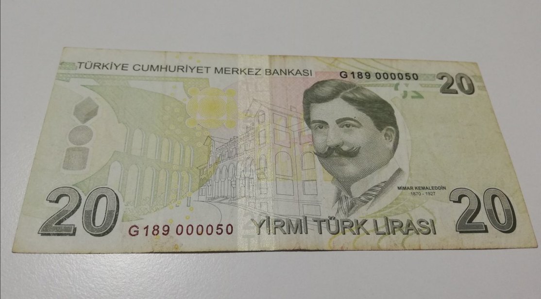 20 TL E9EMİSYON 6TERTİP  Seri Numaralı (000050) harika bir seri - Görsel 2