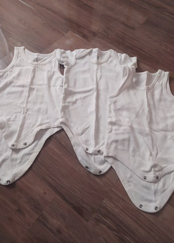 BebekKolsuz Beyaz Body 3'lü Set