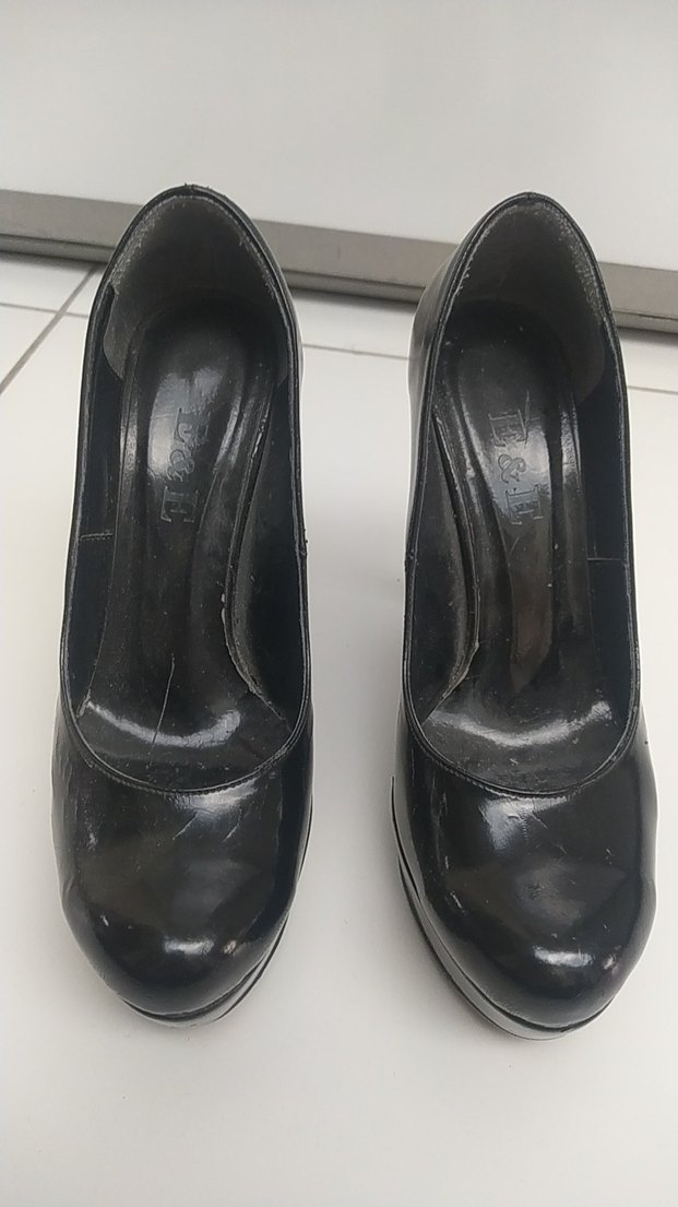 Siyah Rugan Platform Topuklu Kadın Ayakkabı - Görsel 3