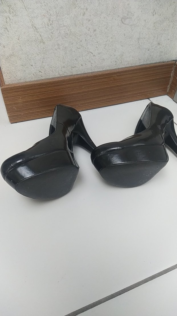 Siyah Rugan Platform Topuklu Kadın Ayakkabı - Görsel 5