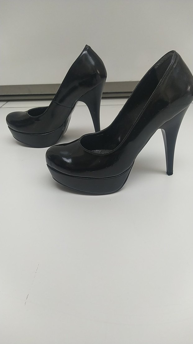 Siyah Rugan Platform Topuklu Kadın Ayakkabı - Görsel 4