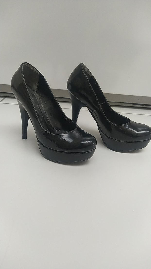 Siyah Rugan Platform Topuklu Kadın Ayakkabı - Görsel 2