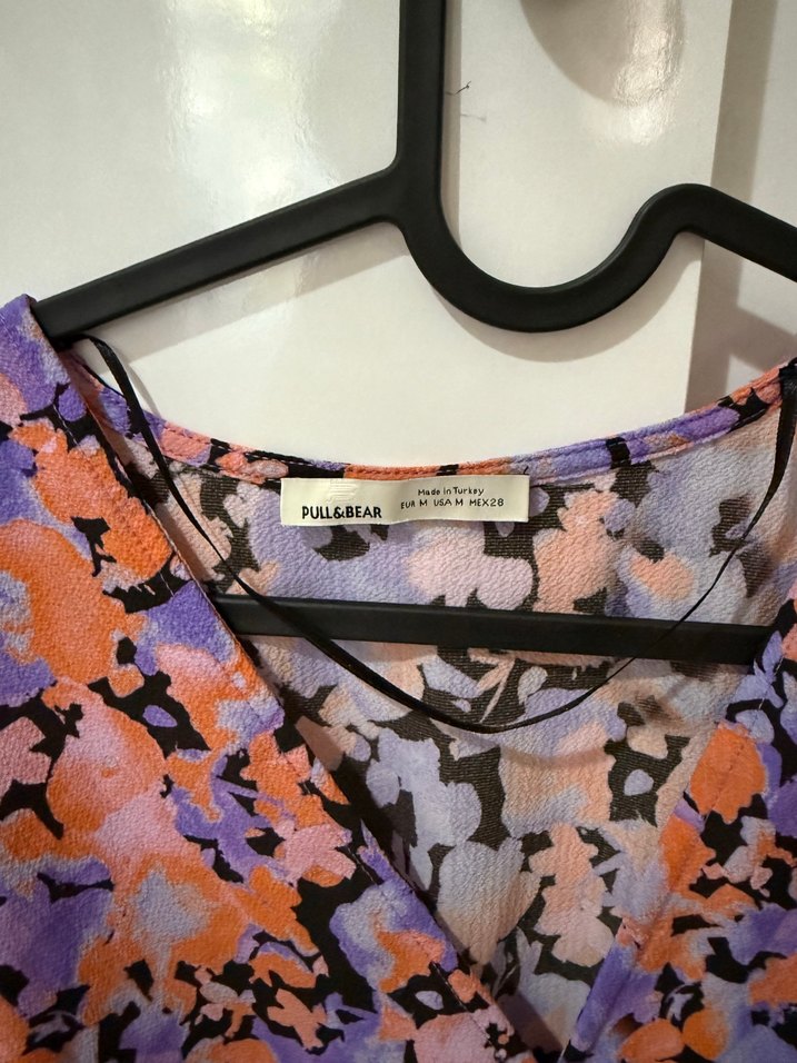 Drapeli V Yakalı Midi Kadın Elbise - Görsel 4