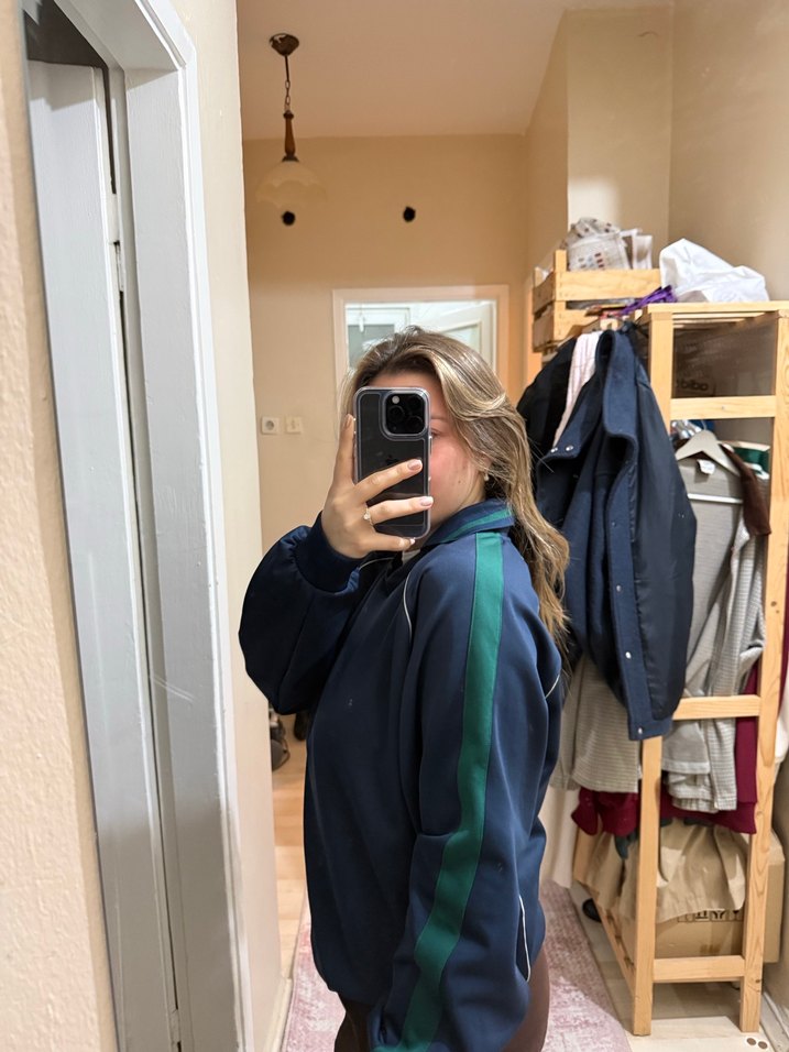 Kadın Lacivert Uzun Kollu Sweatshirt - Görsel 2