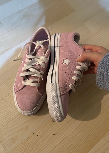 Pembe Eflatun Süet Bağcıklı Kadın Spor Ayakkabı - Görsel 2