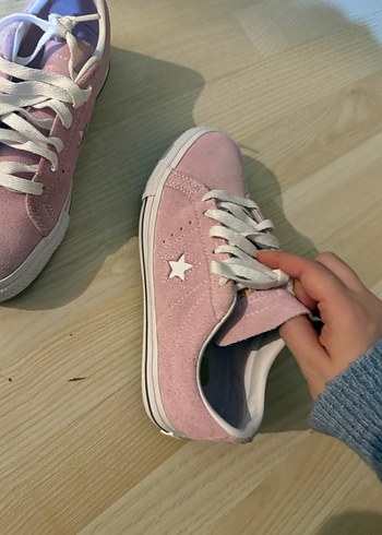 Pembe Eflatun Süet Bağcıklı Kadın Spor Ayakkabı - Görsel 3