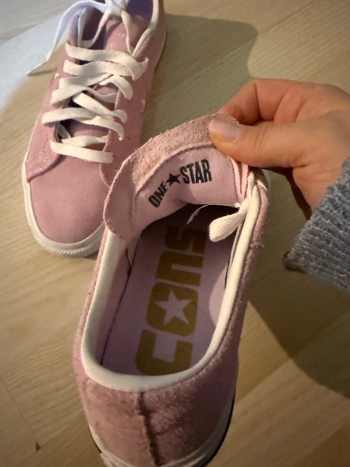 Pembe Eflatun Süet Bağcıklı Kadın Spor Ayakkabı - Görsel 4