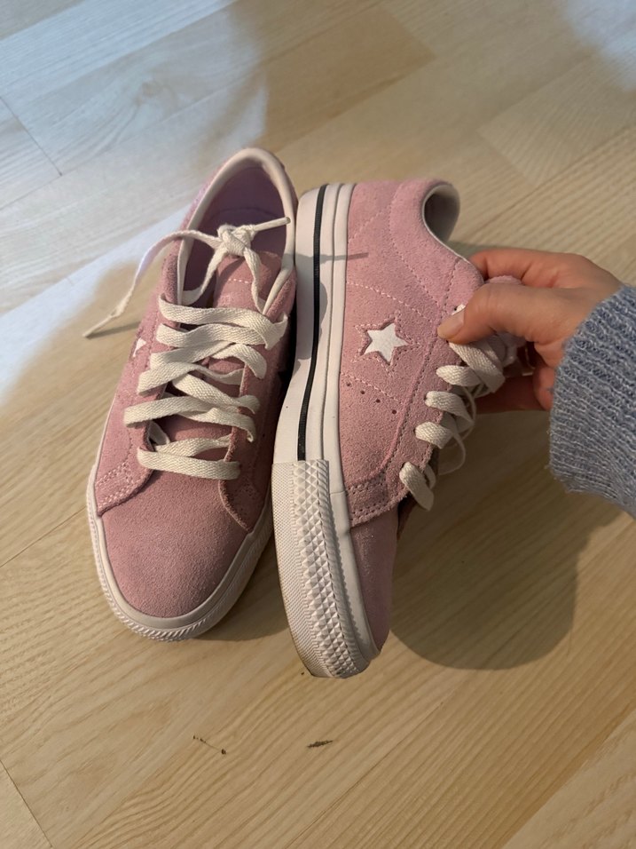 Pembe Eflatun Süet Bağcıklı Kadın Spor Ayakkabı - Görsel 2