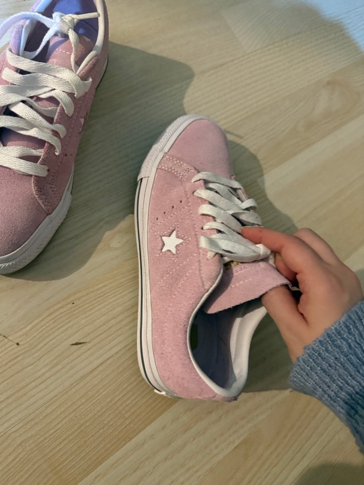 Pembe Eflatun Süet Bağcıklı Kadın Spor Ayakkabı - Görsel 3