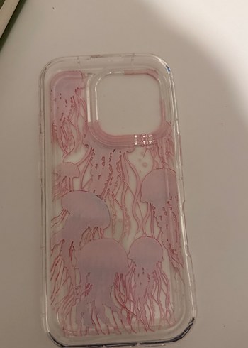 Iphone 16 Pro Pembe Şeffaf Denizanası Desenli Telefon Kılıfı - Görsel 2