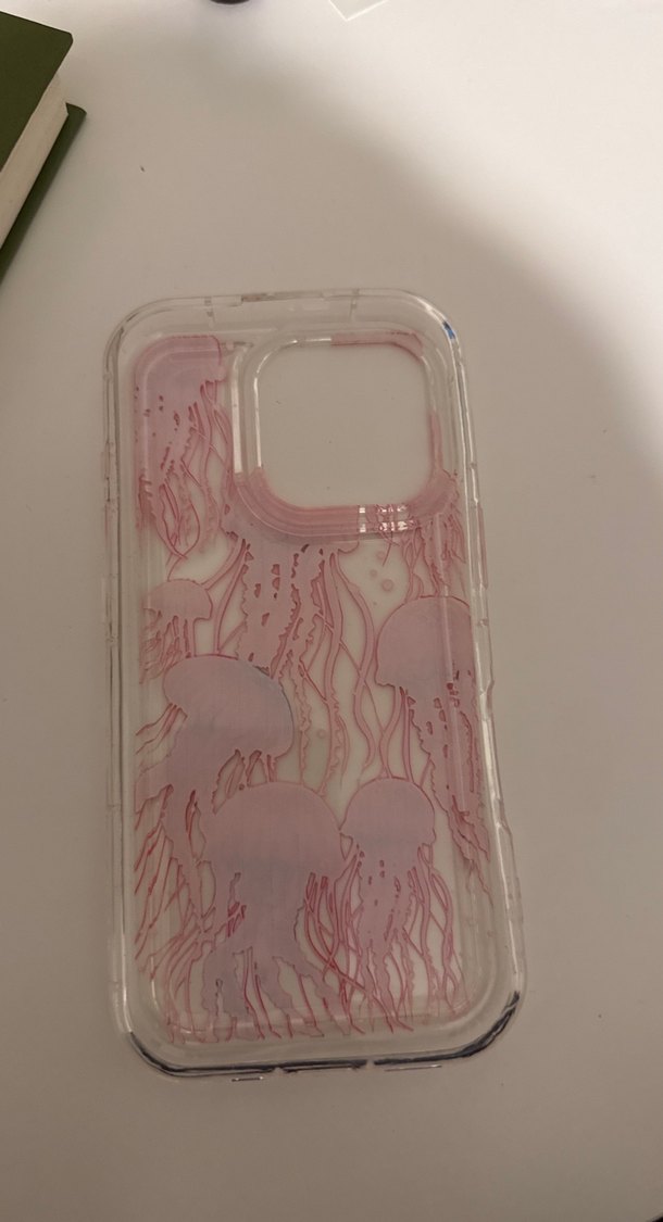 Iphone 16 Pro Pembe Şeffaf Denizanası Desenli Telefon Kılıfı - Görsel 2