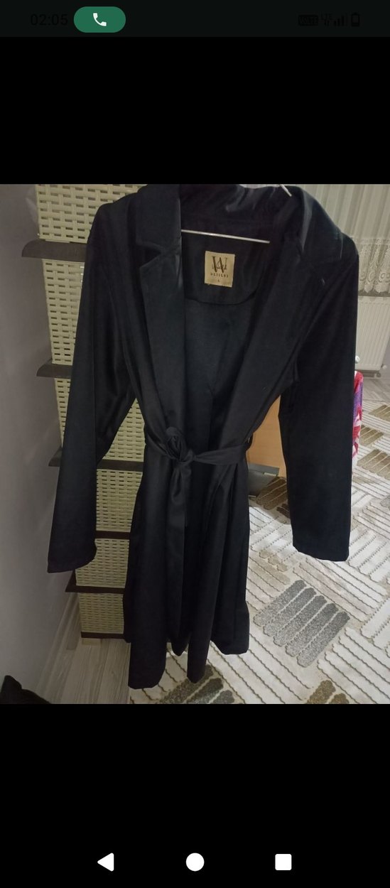 Kadın lacivert trençkot - Görsel 3