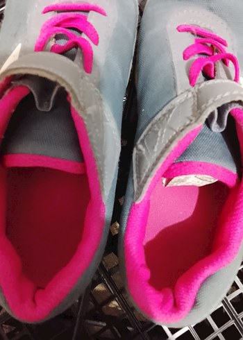 Kız Çocuk Gri Spor Ayakkabı Velcro Bantlı - Görsel 2