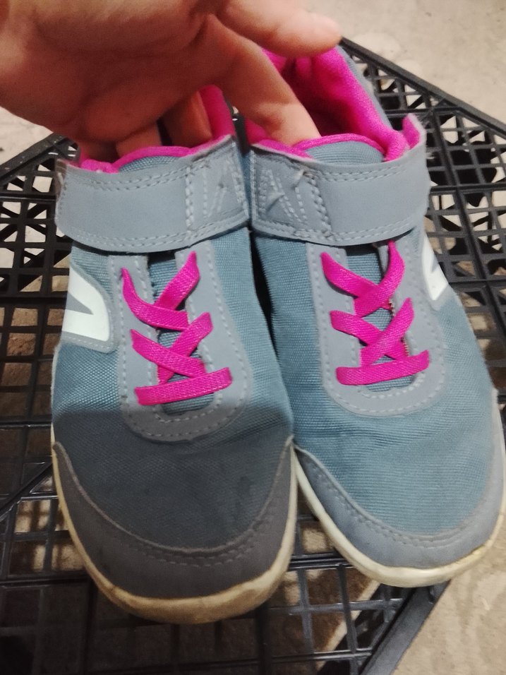 Kız Çocuk Gri Spor Ayakkabı Velcro Bantlı - Görsel 4