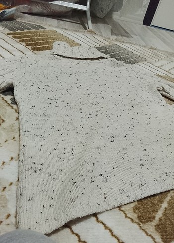 Gri Örgü Boğazlı Kadın Kazak - Görsel 4